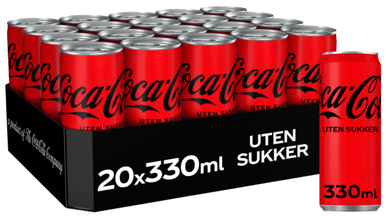Coca-Cola u/Sukker 0,33l boks Brett A 20bx