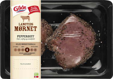 Storfe Pepperbiff Av Mørbrad skivet Ca350g Gilde