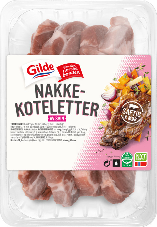 Bilde av Svin Nakkekotelett u/Svor Ca850g