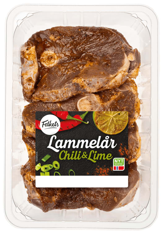 Lammelår Chili & Lime skivet Ca900g Folkets