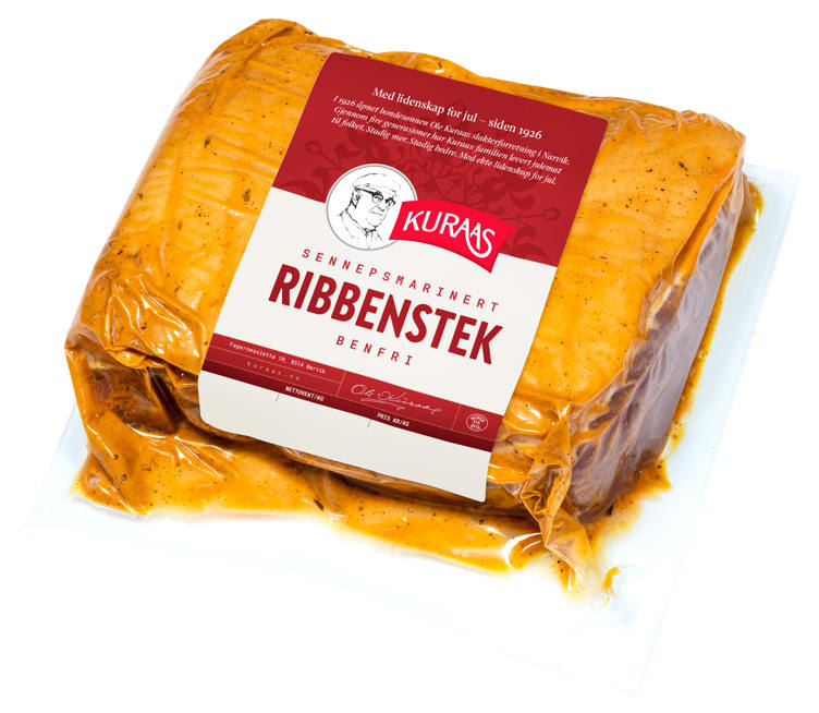 Svin Ribbenstek Sennepmarinert Ca1,2kg Kuraas