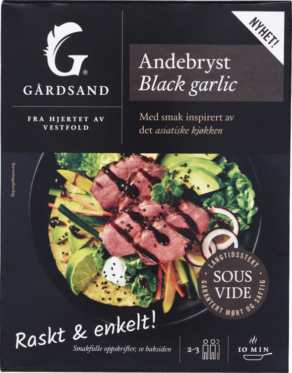 Andebryst Sousvide Black Garlic Ca380g Gårdsand