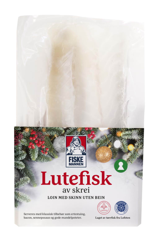 Lutefisk Loin m/Skinn u/Ben Ca500g Fiskemannen