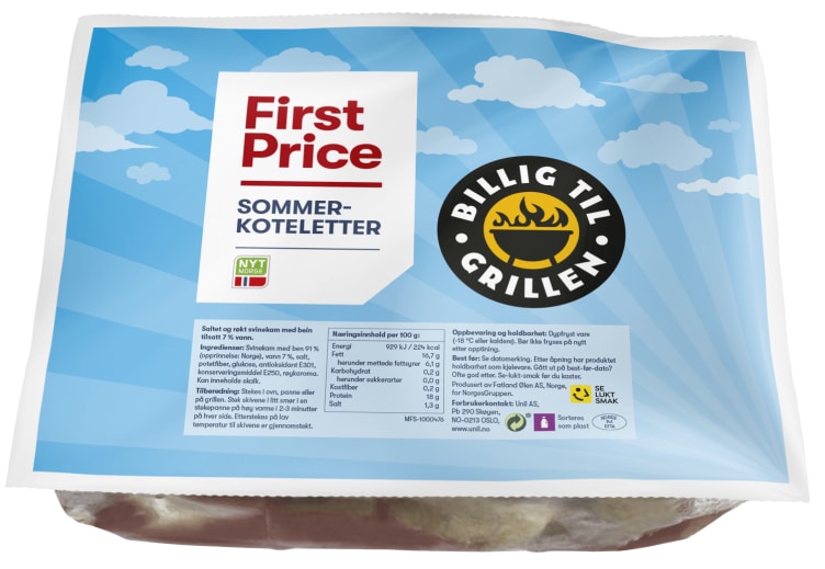 Sommerkoteletter Frys Ca1kg First Price