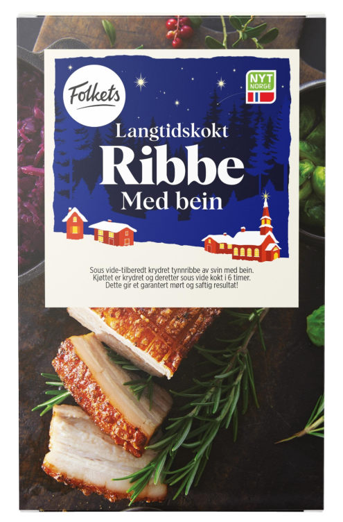 Ribbe Sous Vide m/krydret Ca500g Folkets