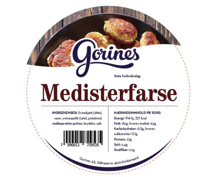 Medisterfarse 600g Gorines