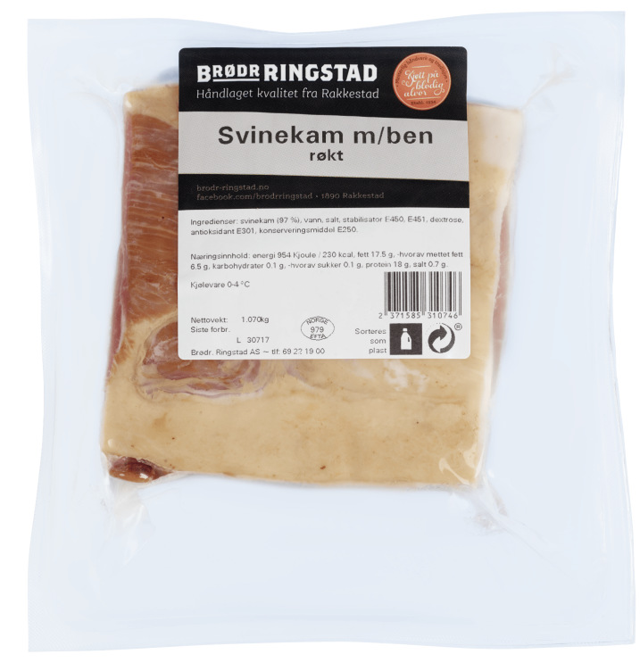 Svinekam m/Ben Røkt Ca1kg Brødr Ringstad