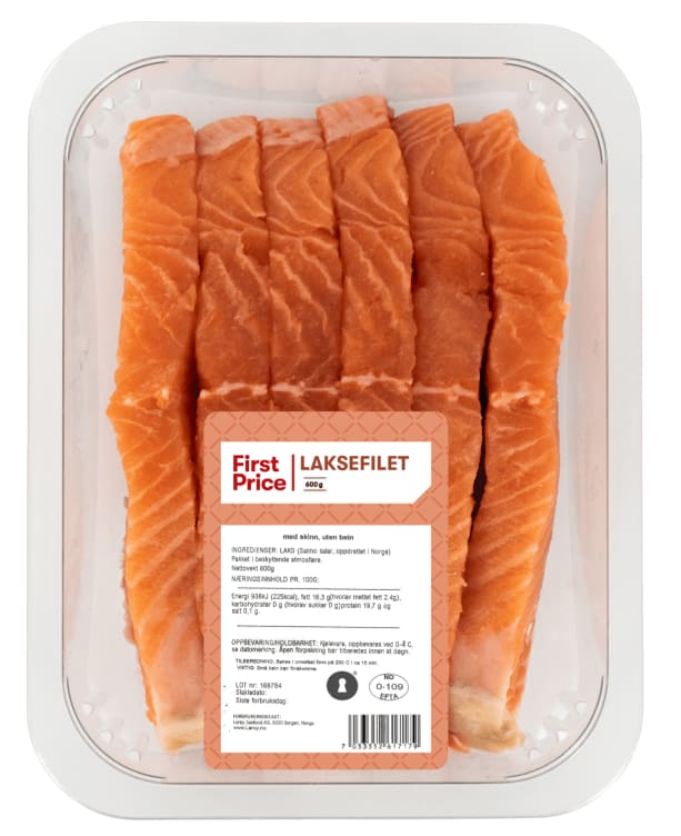 Laks Porsjoner m/Skinn Ca600g First Price