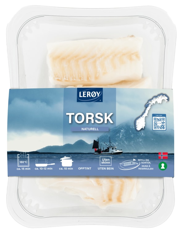 Torskefilet Naturell u/Skinn Ca400g Lerøy