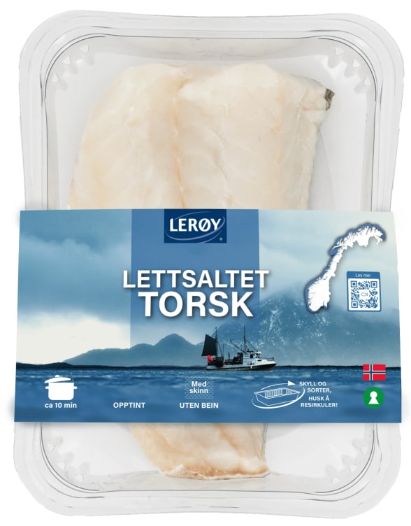 Torsk Lettsaltet m/Skinn Ca400g Lerøy
