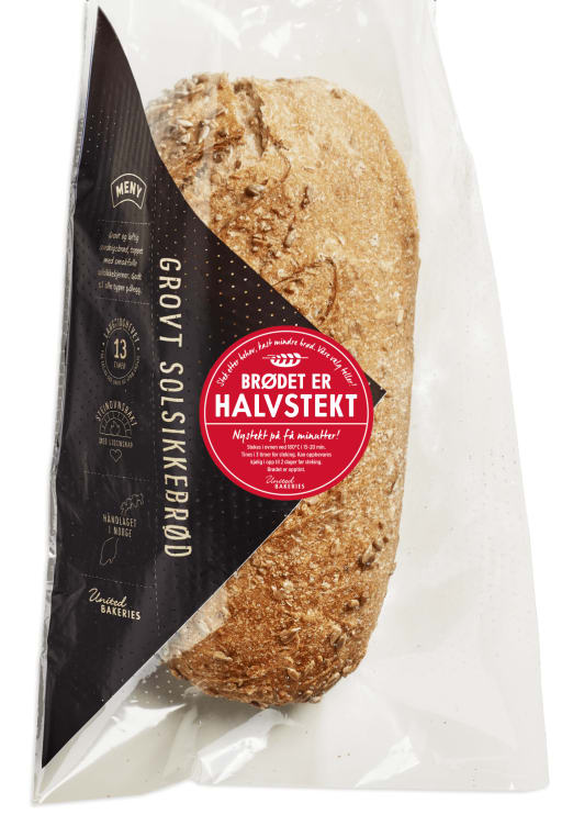 Grovt Solsikkebrød Halvstekt 830g Håndlagd