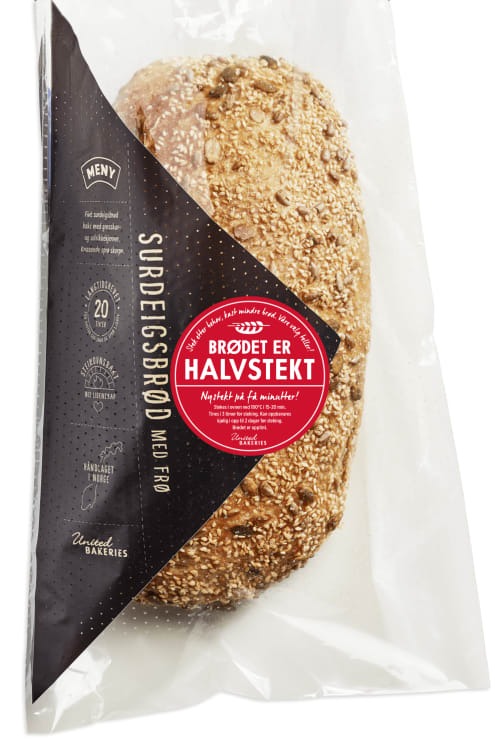 Surdeigsbrød m/Frø Halvstekt 780g Håndlagd