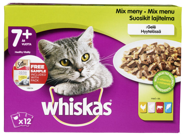 Whiskas Fisk&Kjøtt i Gele 7+ 12x100g