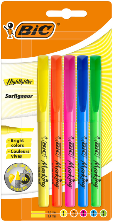 Bilde av Highlighter-Penner Multicolor 5stk Bic