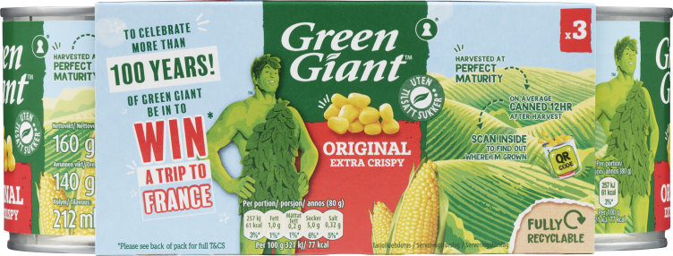 Kjøp Maiskorn. Extra Crispy 3x160g Green Giant hos MENY - 49,90 kr