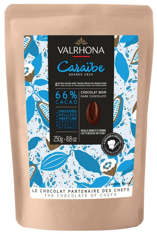 Sjokolade Mørk 66% Caraibe 250g Valrhona