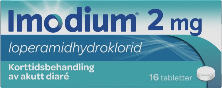 Bilde av Imodium 2mg Mot Akutt Diaré 16stk