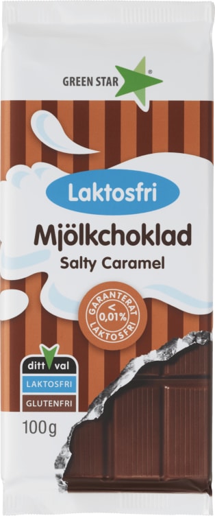 Green Star Melkesjokolade Salty Caramel Laktosefri