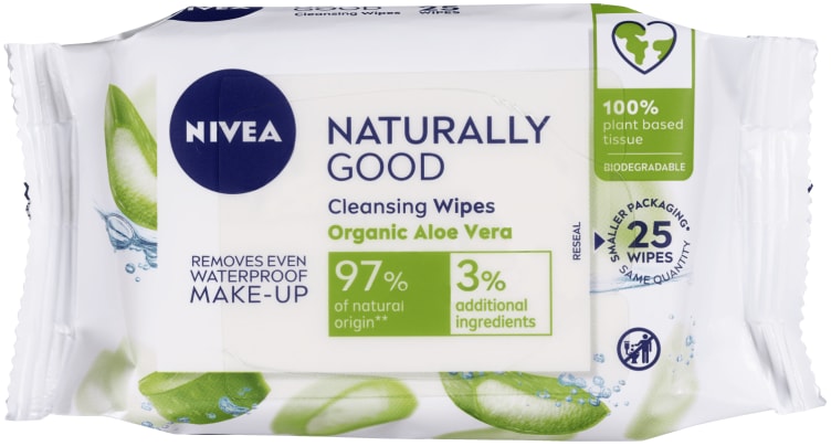 Nivea Cleansing Wipes Naturally Good 25stk