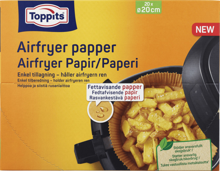Airfryer Papir 20 stykk Toppits