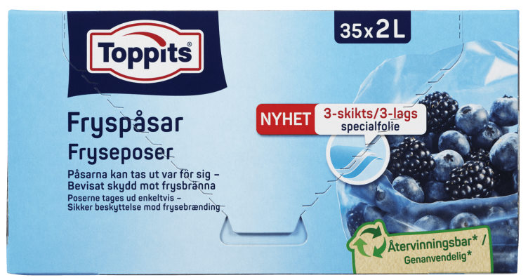 Fryseposer 2l, 35st Toppits