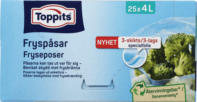 Fryseposer 4l, 25st Toppits