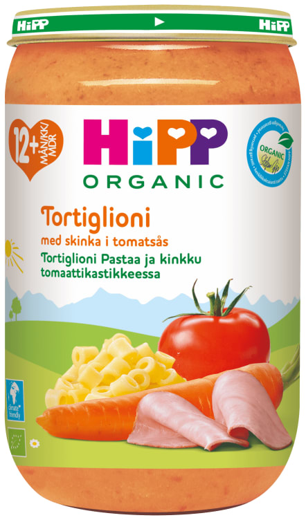Tortiglioni Tomat Skinke 12mnd 250g Hipp