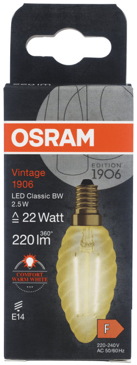Lyspære Led Clbw 22 2,5w Gold E14 Osram