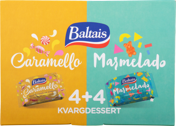 Kvarg Dessert Caramello&Marmelado 304g Baltais