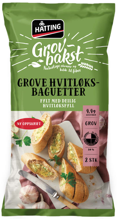 Hvitløksbaguetter Grov 175gx2stk