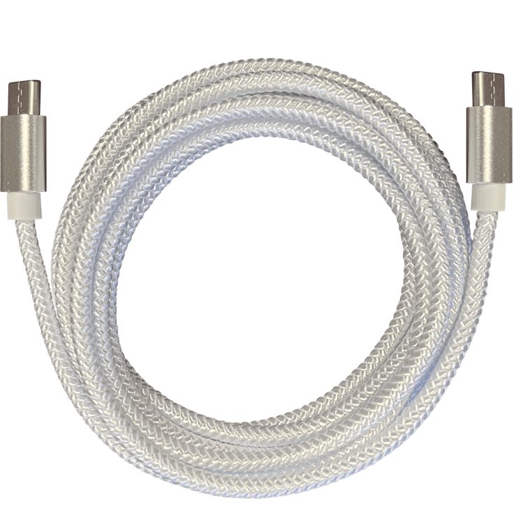 Ladekabel Metallisk 1m Usb-C Hvit