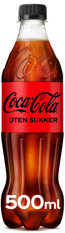 Coca-Cola u/Sukker 0,5l flaske