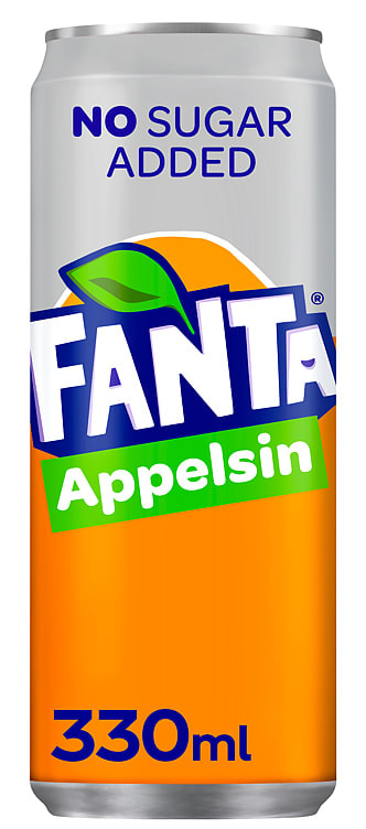 Fanta Appelsin u/Sukker 0,33l boks