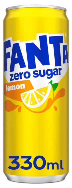 Fanta Lemon u/Sukker 0,33l boks