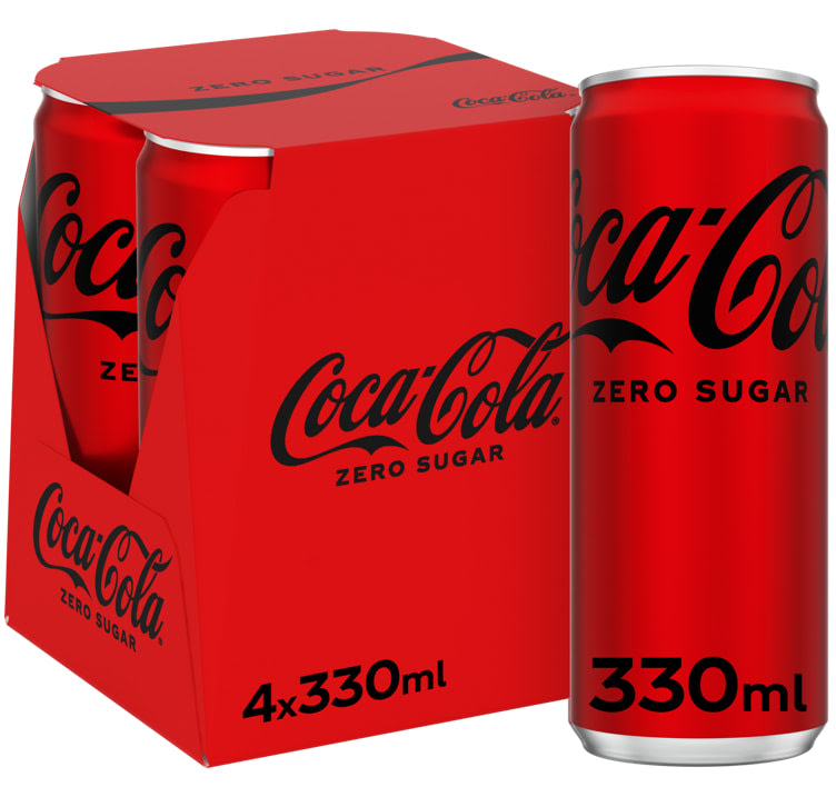 Bilde av Coca-Cola Zero Sugar 0,33lx4 boks