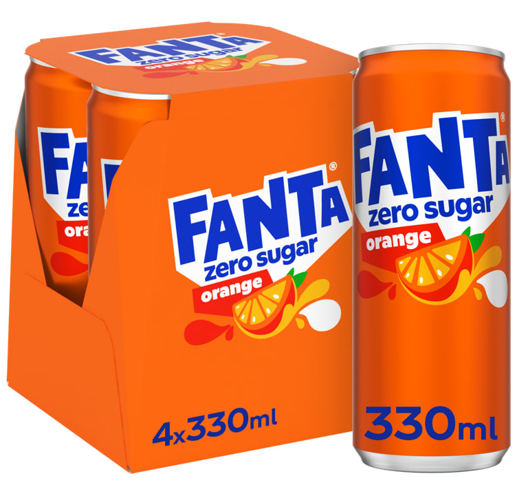 Bilde av Fanta Orange Zero Sugar 0,33lx4bx