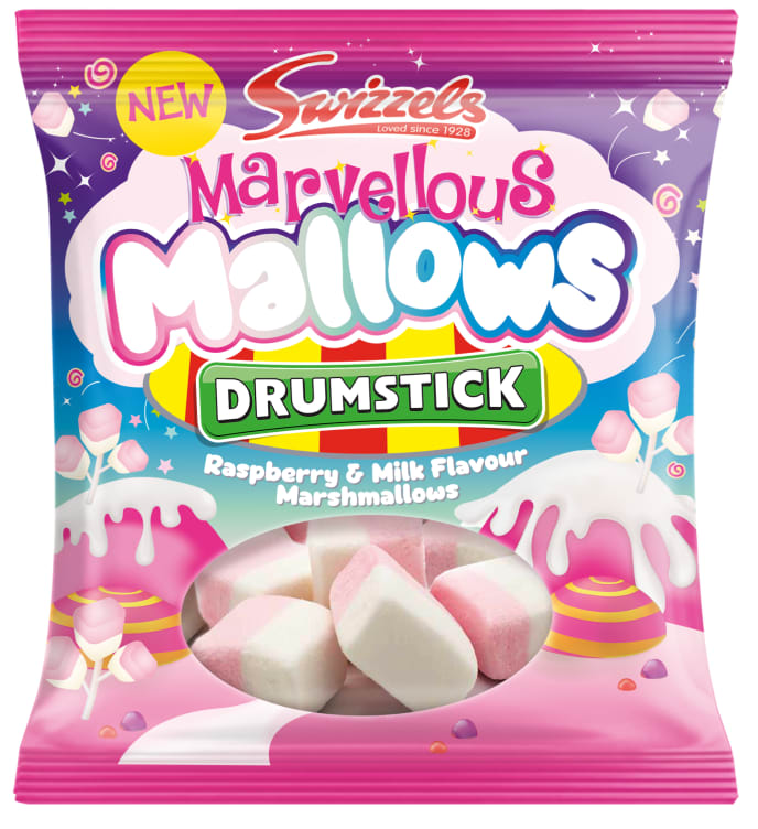 Marvellous Drumstick Mallows 125g Swizzels