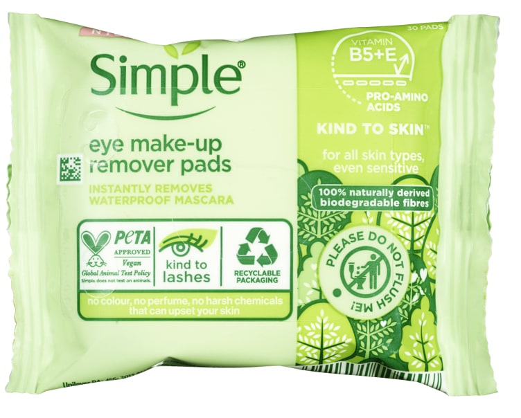 Simple Eye Make Up Remover Pads 30stk