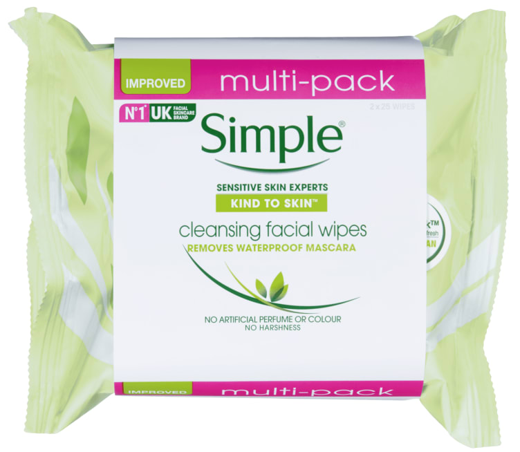 Simple Wipes Facial Cleansing 2x25stk