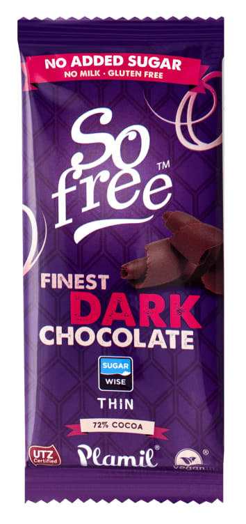 Sofree Sjokolade Mørk 72% u/Melke&Sukker 80g
