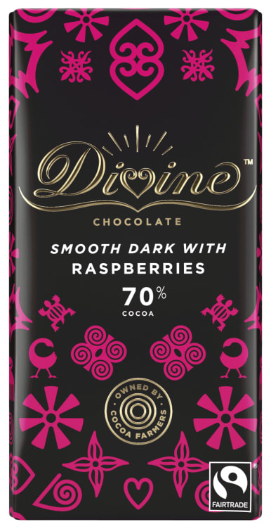 Divine Chocolate 70% Dark Raspberry 90g