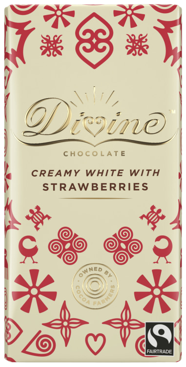 Divine Chocolate White Strawberry 90g