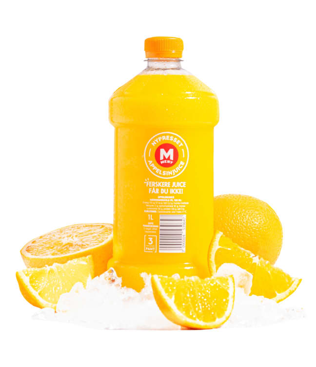 Appelsinjuice Nypresset i Butikk 1,0l flaske