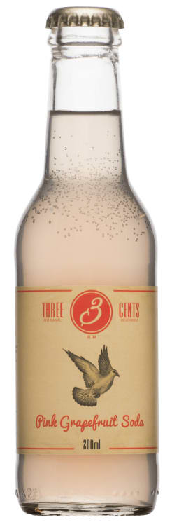 Bilde av Three Cents Pink Grapefruit Soda 20cl flaske