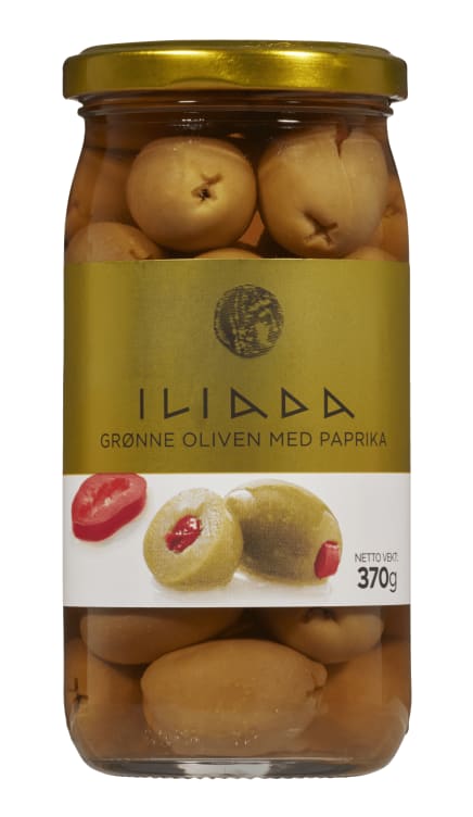 Oliven Grønn m/Paprika 370g
