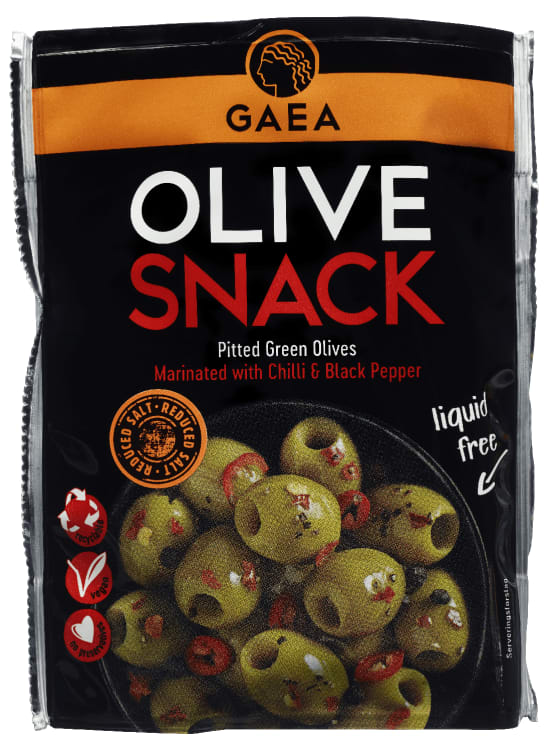 Oliven Snack Pack m/Chilli&Pepper 65g