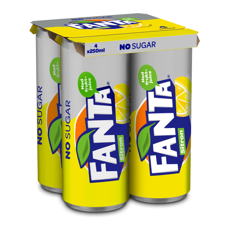 Bilde av Fanta Sitron No Sugar 0,25lx4 boks