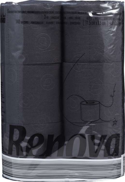 Toalettpapir Sort 6rl Renova