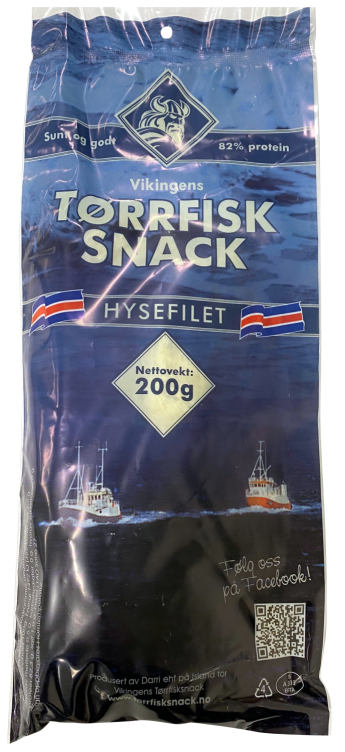 Tørrfisksnacks Hyse 200g Vikingens
