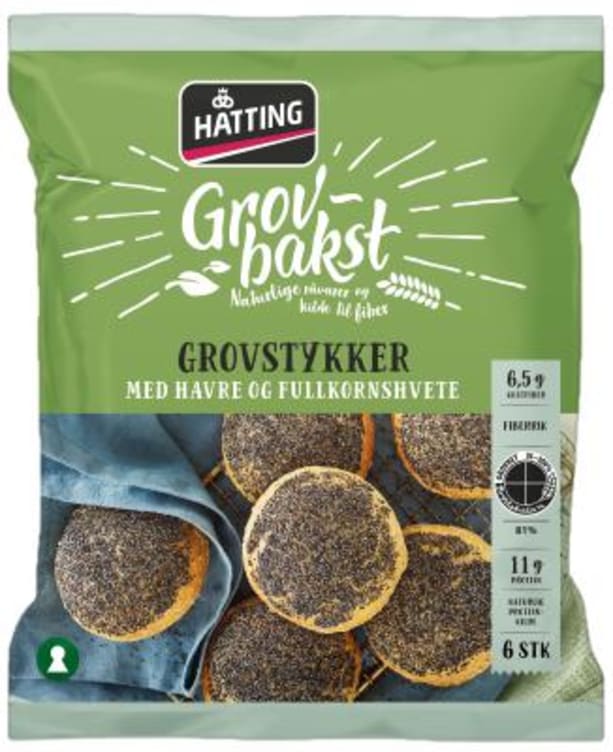 Grovstykker 6stk 402g Hatting